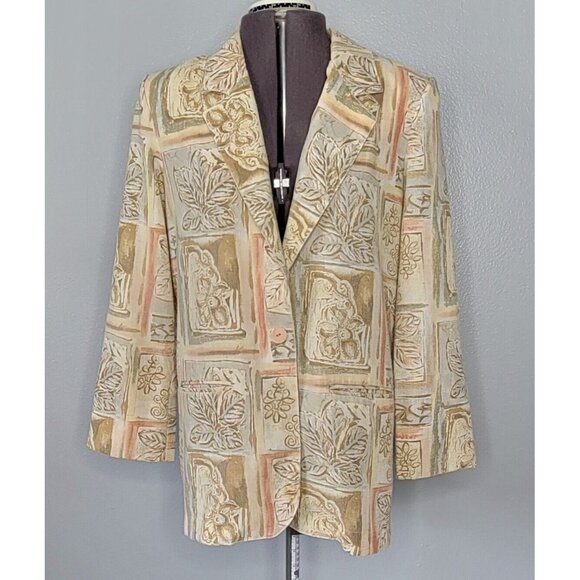 Toni Garment For CC Magic Vintage Brown Blazer Jacket Womens Size 10 - Picture 1 of 6
